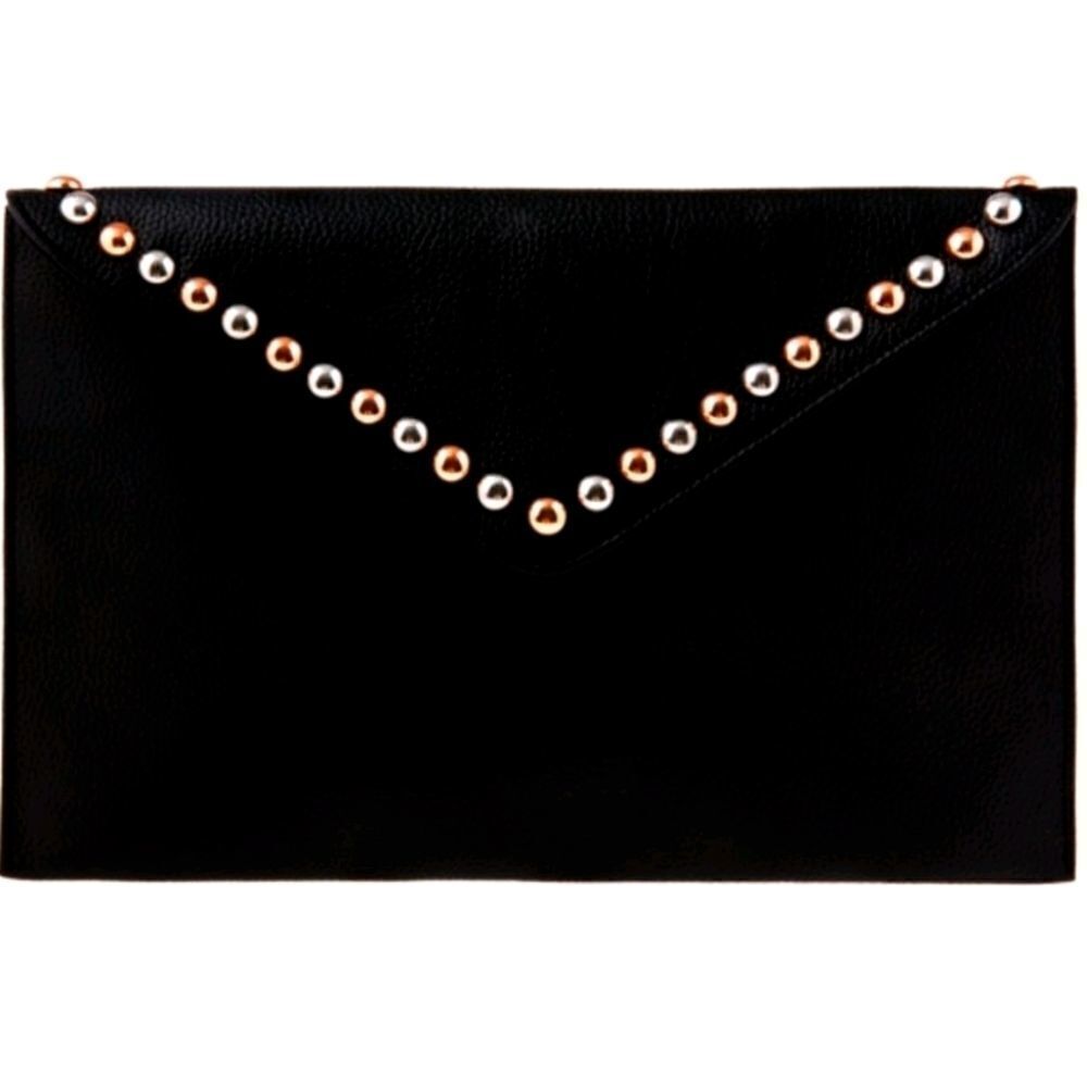 B-LOW THE BELT Clutch w/ mixed metal detail